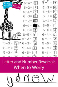 reversing letters and numbers when writing, b-d reversals, letter reversal interventions, is it normal for my child to write letters backwards